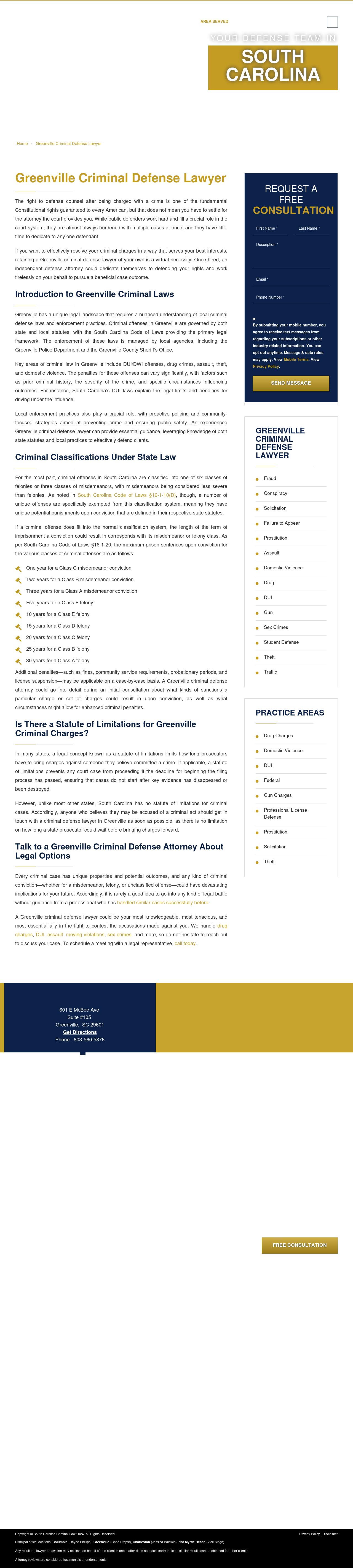  South Carolina Criminal Practice of Price Benowitz - Greenville, SC  SC Lawyers