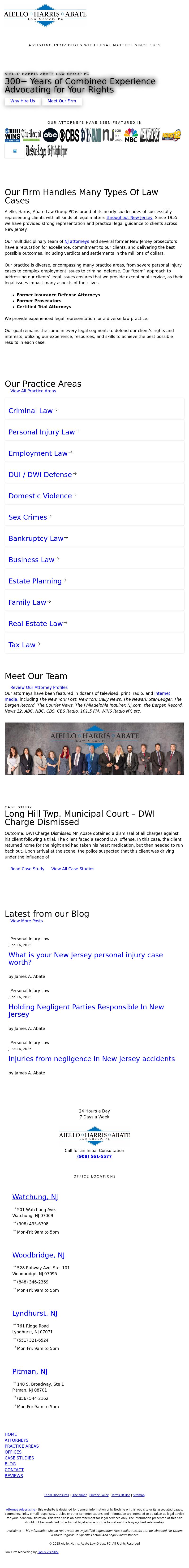Aiello, Harris, Marth, Tunnero, Pastor & Schiffman, PC Attorneys At Law - Dover  NJ Lawyers