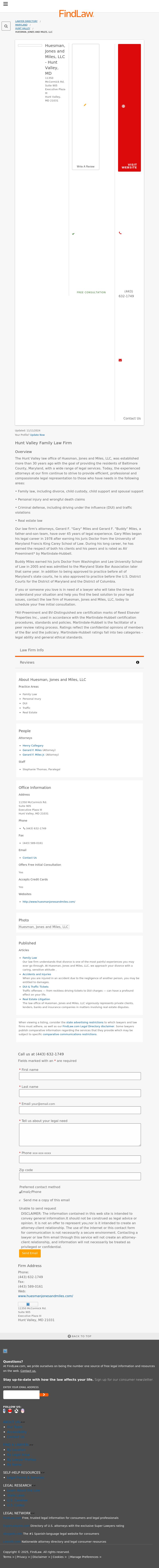 Huesman, Jones and Miles, LLC - Hunt Valley MD Lawyers